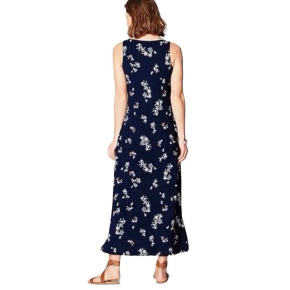 NWT J.‎ Jill Navy Blue Floral Perfect Summer Maxi Dress - Picture 3 of 13